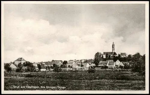 Ansichtskarte Öpfingen Partie an der Stadt 1932