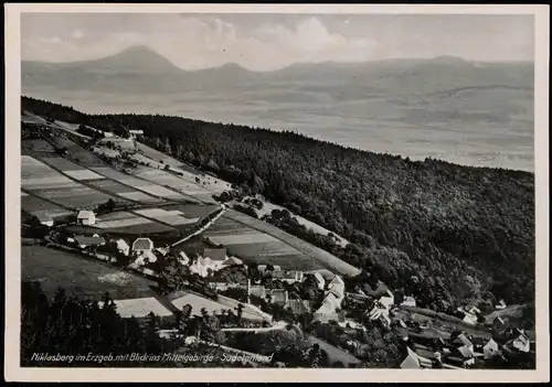 Postcard Niklasberg Mikulov v Krušných horách Blick auf die Stadt 1940