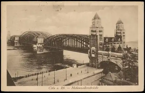 Ansichtskarte Köln Hohenzollernbrücke 1914