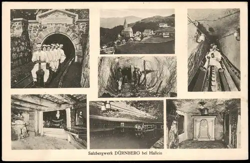 Ansichtskarte Hallein Salzbergwerk DÜRNBERG Mehrbild AK 1923