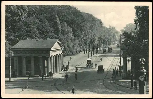 Ansichtskarte Düsseldorf Ratinger Tor, Verkehr - Uhr 1929