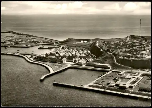 Ansichtskarte Helgoland (Insel) Luftbild Hafen und Anlagen 1962