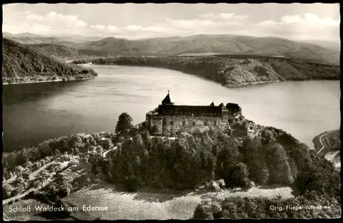 Ansichtskarte Waldeck (am Edersee) Luftbild Schloss Waldeck am Edersee 1961