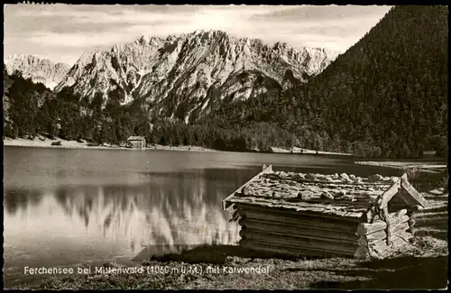 Ansichtskarte Mittenwald Ferchensee mit Karwendel Gebirge 1963