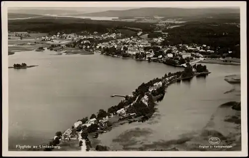 Postcard Lindesberg Pr. Örebro Luftbild Flygoto 1951