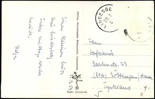 Postcard Lindesberg Pr. Örebro Luftbild Flygoto 1951