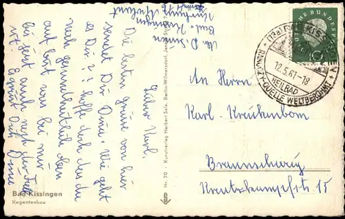 Ansichtskarte Bad Kissingen Regentenbau 1961
