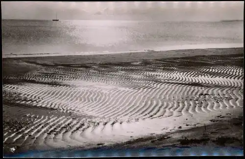 Nebel (Amrum) Sonnenuntergang bei eintretender Ebbe - Stimmungsbild 1958