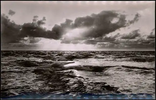 Ansichtskarte Nebel (Amrum) Abendstimmung 1958