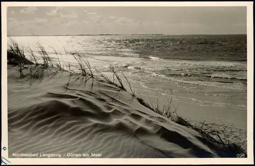 Ansichtskarte Langeoog Dünen am Meer, Stimmungsbild, Fotokarte 1940