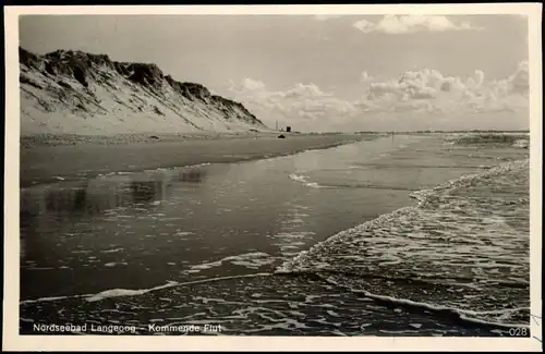 Ansichtskarte Langeoog Kommende Flut - Nordsee, Stimmungsbild 1940