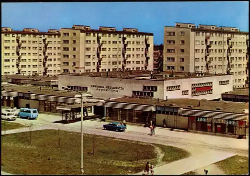 Postcard Posen Poznań Teil der Wohnsiedlung Grunwald 1978