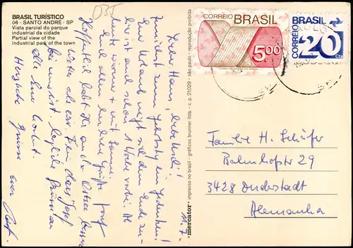 Postcard Allgemein Brasil 06- SANTO ANDRÉ - Industrieanlagen Brasil 1971