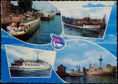 Ansichtskarte Stralsund VEB Fahrgastschiffahrt Stralsund - 4 Bild 1962