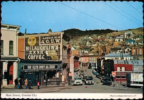 Postcard Central City (Colorado) Main Street 1968