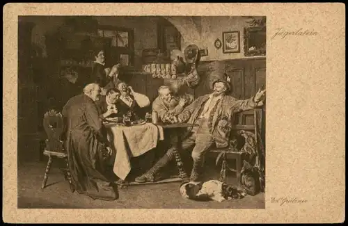 Ansichtskarte  Künstlerkarte: Gemälde / Kunstwerke Jagdlatein 1928