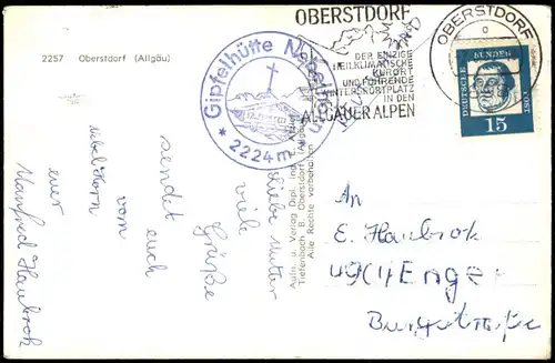 Oberstdorf (Allgäu) Mehrbildkarte Umland-Ansichten Allgäu uvm. 1963