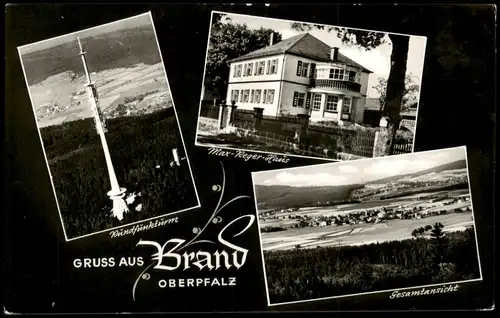 Ansichtskarte Brand (Oberpfalz) Max Reger Haus, UKW Sender, Luftbild# 1961