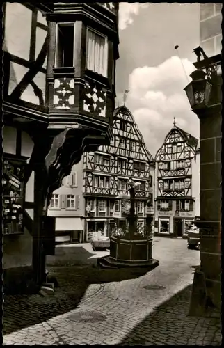 Ansichtskarte Bernkastel/Mosel Marktplatz, Geschäfte 1957