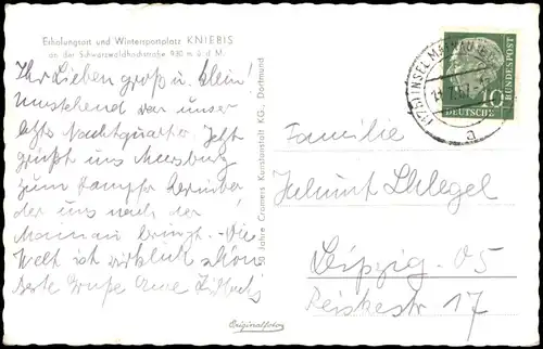 Ansichtskarte Kniebis-Freudenstadt Luftbild 1957