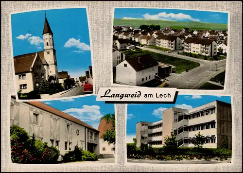 Ansichtskarte Langweid am Lech Neubauviertel, Kirche, Gebäude 1978