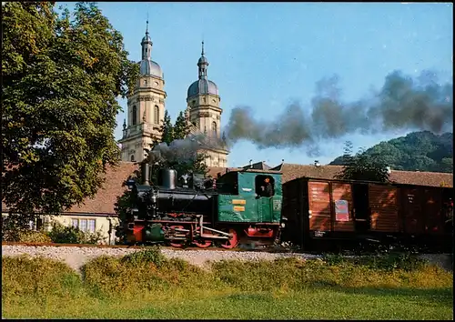 Historischer Dampfzug der Schmalspurbahn Möckmühl Dörzbach  Eisenbahn 1980