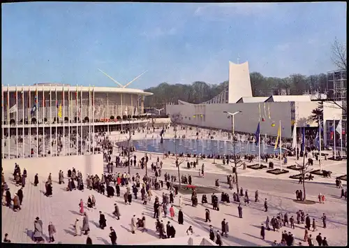 Brüssel Bruxelles Exposition Les Pavillons des U.S.A. et du Saint Siège 1958