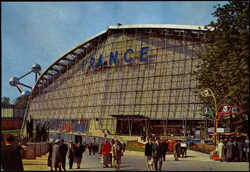 Brüssel Bruxelles Exposition Pavillon von Frankreich: Hinterseite. 1958