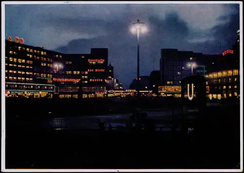 Ansichtskarte Mitte-Berlin Alexanderplatz bei Nacht# 1968