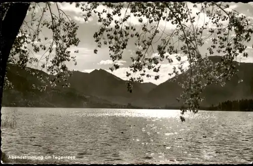 Ansichtskarte Bad Wiessee Abendstimmung am Tegernsee, Stimmungsbild 1966