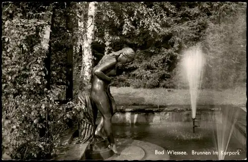 Ansichtskarte Bad Wiessee Brunnen im Kurpark 1958