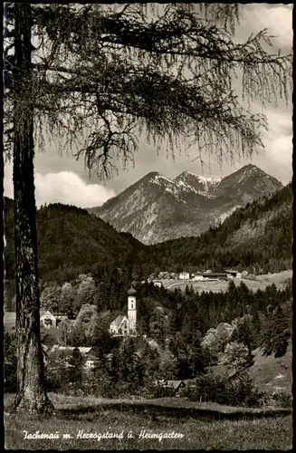 Ansichtskarte Jachenau Panorama m. Herzogstand u. Heimgarten 1955