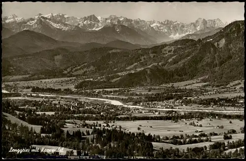 Ansichtskarte Lenggries Panorama-Ansicht mit Blick zum Karwendel Gebirge 1960