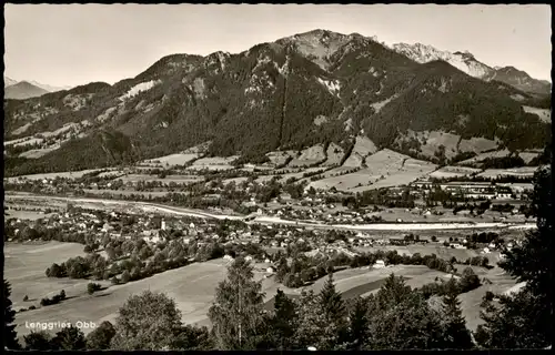 Ansichtskarte Lenggries Panorama-Ansicht Gesamtansicht mit Bergen 1960