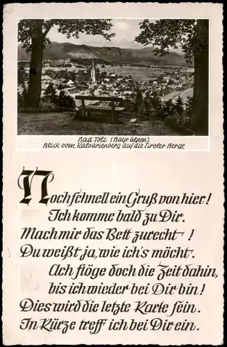 Ansichtskarte Bad Tölz Panorama-Ansicht vom Kalvarienberg gesehen 1958