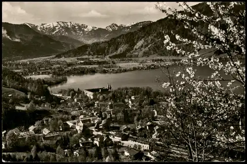 Tegernsee (Stadt) Panorama-Ansicht Blick gegen die Blauberge 1957