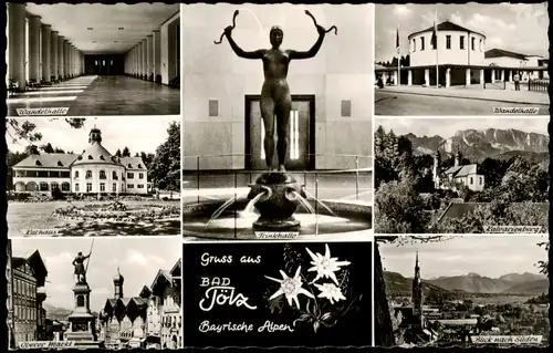 Bad Tölz Mehrbild-AK mit Oberer Markt Kurhaus Trinkhalle Wandelhalle 1961