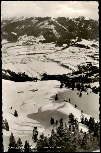 Ansichtskarte Lenggries Kot-Alm Panorama Ansicht mit Blick ins Isartal 1961