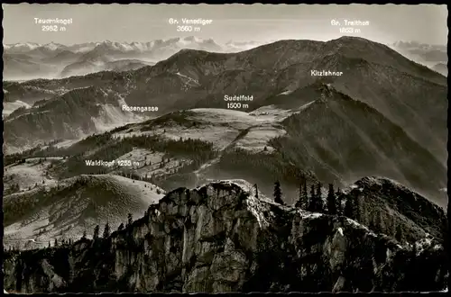 .Bayern Bayern (Allgemein) Blick zum Sudelfeld, Berg-Panoramen 1963