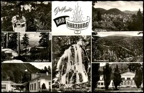 Bad Harzburg Mehrbild-AK mit Käste, Schwebebahn, Brocken-Blick uvm. 1960