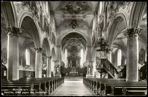 Ansichtskarte Mariastein Basilika, Blick gegen den Hochaltar 1960