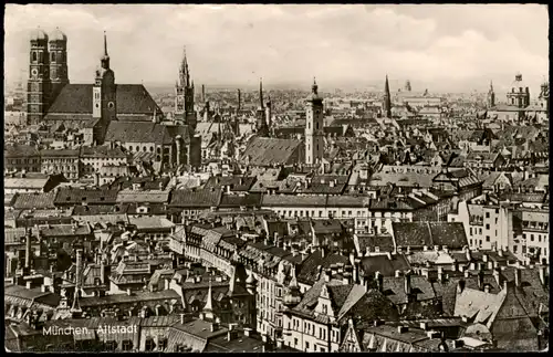 Ansichtskarte München Stadt Altstadt Panorama-Ansicht 1956