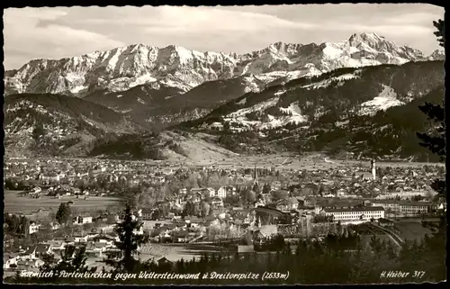 Garmisch-Partenkirchen Panorama-Blick gegen Wettersteinwand u.  1960