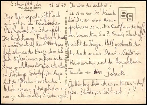 Iphofen Marktplatz diverse Autos u.a. VW Käfer, Ford, Opel 1979