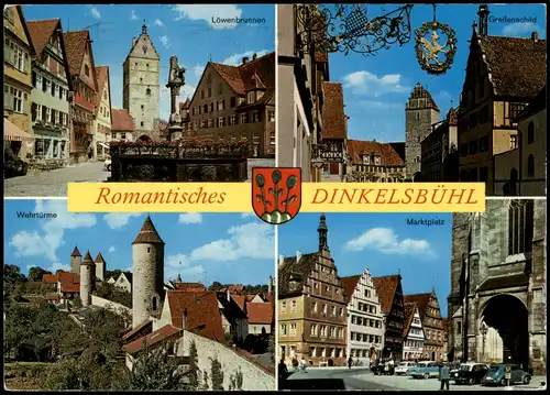 Dinkelsbühl Mehrbildkarte mit 4 Ansichten ua. Marktplatz Wehrtürme 1975