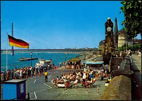 Ansichtskarte Düsseldorf Rheinufer mit Oberkasseler Brücke 1979