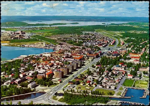 Postcard Piteå Pitea Flugzeugaufnahme Luftbild 1972