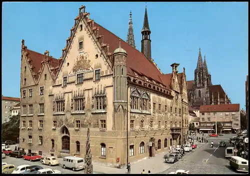 Ulm a. d. Donau Rathaus, Straßen  u.a. VW Käfer, Bulli uvm. 1970