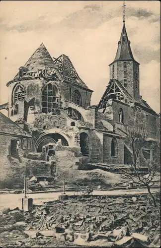 CPA Montfaucon zerstörte Kirche WK1 1916