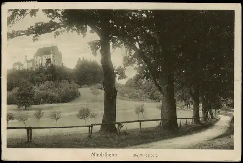 Ansichtskarte Mindelheim Partie an der Mindelburg 1915